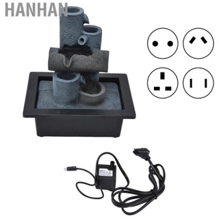 Hanhan Indoor Water Fountain With  Lights Tabletop Resin Stacked Rocks Household