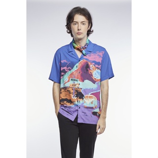 ESP เสื้อเชิ้ตฮาวายลายกราฟิก ผู้ชาย | Graphic Print Hawaiian Shirt | 3702