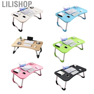 Lilishop Kids  Desk with Cup Holder Density Board Foldable Bed Table for Household Bedroom
