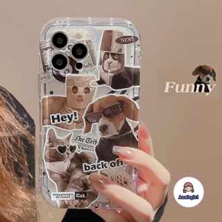 เคสโทรศัพท์มือถือนิ่ม กันกระแทก ลายสุนัข แมวน่ารัก สําหรับ Iphone 11 12Pro 13Pro Max 14 Pro Max