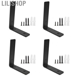 Lilishop 4Pcs L Shaped Bracket Carbon Steel Heavy Duty L Shaped Wall Shelf For Home