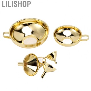 Lilishop Stainless Steel Funnel Set  Side Handle 5 Pieces Gold Stainless Steel Funnel  for Liquids