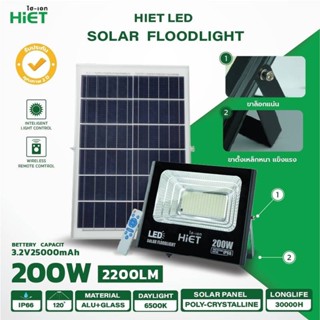 HiET โคมไฟโซล่าเซล LED Solar Light ไฟโซล่าเซลล์ กันน้ำ กลางแจ้ง สปอร์ตไลท์ โซล่าเซลล์ พลังงานแสงอาทิตย์ Solar cell โค...