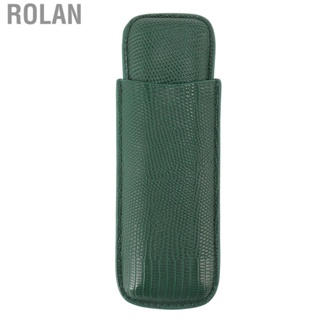 Rolan Carrying Case  Crocodilian Skin Texture Preserve Moisture Elegant Exquisite 2 Fingers  Holder Portable Rugged Fine Crafted  for Travel for Party