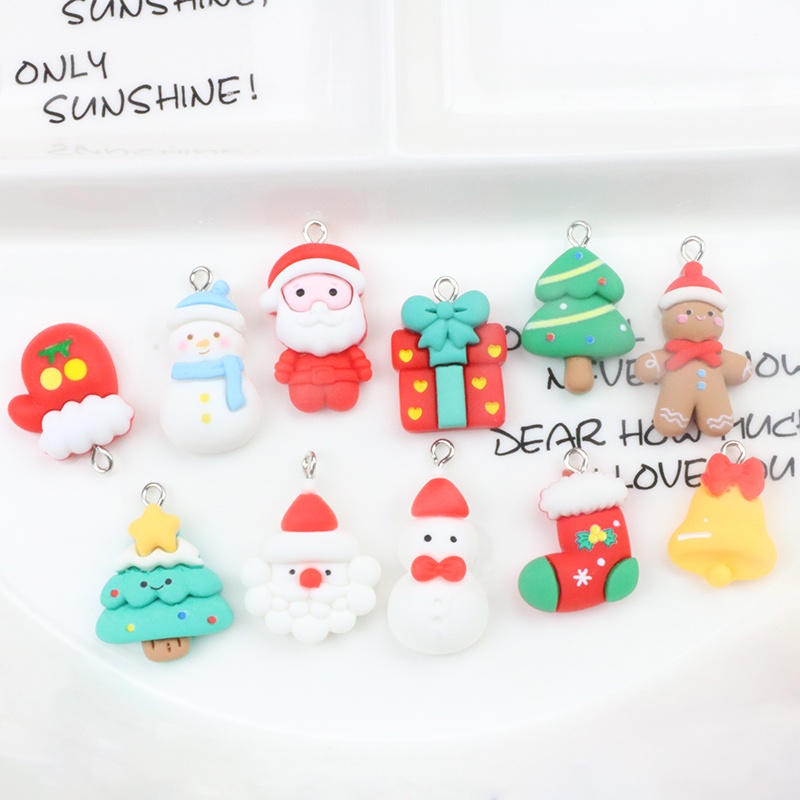 เครื่องประดับเรซิ่น รูปซานตาคลอส สโนว์แมน ต้นคริสต์มาส ขนาดเล็ก แฮนด์เมด Diy