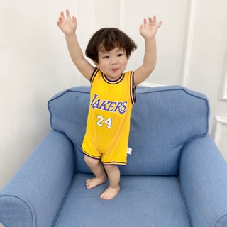 ชุดบอดี้สูทลําลอง ผ้าฝ้าย แฟชั่นฤดูร้อน สําหรับเด็กผู้ชาย 24 Lakers