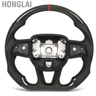 Honglai Dry Carbon Fiber Steering Wheel Perforated Leather Replacement for Dodge Challenger  SRT HELLCAT 2015‑2022 for  Grand