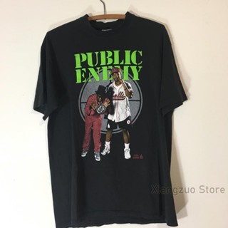 ขายดี เสื้อยืดลําลอง ผ้าฝ้าย แขนสั้น พิมพ์ลาย Public Enemy Rap 1991 สไตล์ฮิปฮอป สําหรับผู้ชาย 2023