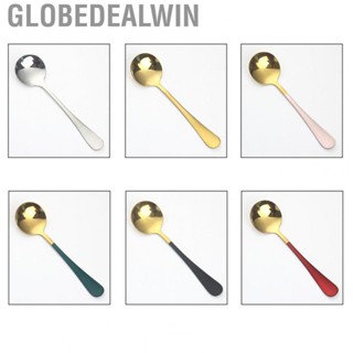 Globedealwin Round  Thick Stainless Steel  with Comfortable Long Handle for Yogurt Pudding Ice  Cereal