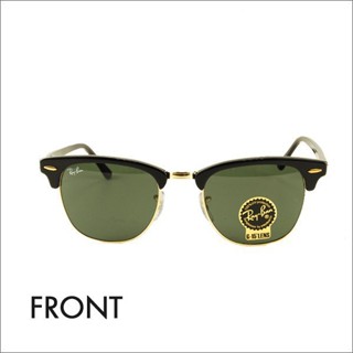 ของแท้ Ray Ban Clubmaster RB3016 W0365 แว่นกันแดด สีดํา เขียว 51 มม.