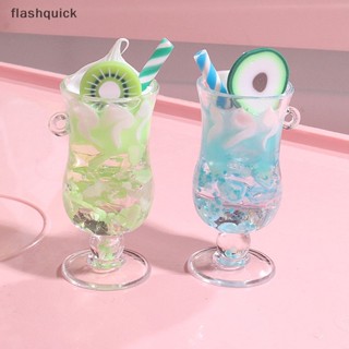 Flashquick เรซิ่นเรืองแสงผลไม้ชานมเครื่องดื่มถ้วยขวดจี้ต่างหูเครื่องประดับทําดี