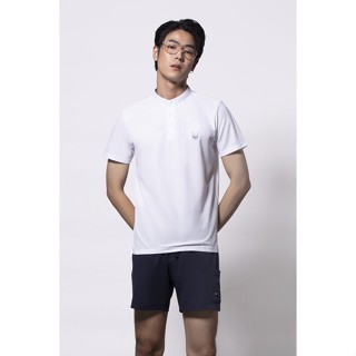 ESP เสื้อโปโลคอจีนเฟรนช์ชี่ ผู้ชาย สีขาว | Stand Collar Frenchie Polo Shirt | 3785