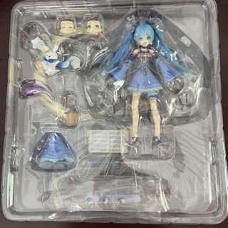 Hatsune Miku FIGMA EX-037 Twinkle Snow Ver. โมเดลฟิกเกอร์ Miku Sitting On The Moon State ขนาด 15 ซม. เหมาะกับของขวัญ ของเล่นสําหรับเด็ก