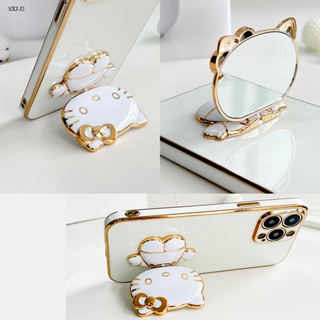 Compatible With Samsung Galaxy J2 J4 J6 J7 Prime Plus Pro 2018 2017 J4+ J6+ เคสซัมซุง สำหรับ Case Cartoon Anime Cats Mirror Bracket เคส เคสโทรศัพท์ เคสมือถือ