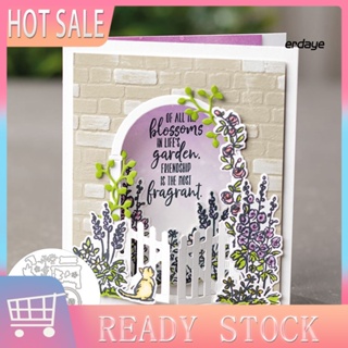 W-erd Garden Gate Flower Shape แผ่นแม่แบบ ตัดลายนูน สําหรับตกแต่งสมุด DIY