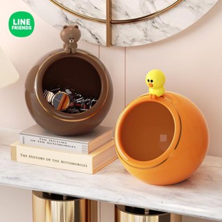 Line FRIENDS ชามใส่อาหาร ขนมขบเคี้ยว ผลไม้แห้ง ลายการ์ตูนทานตะวัน หรูหรา สร้างสรรค์