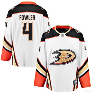 Hq1 NHL เสื้อยืดแขนยาว ลาย Anaheim Ducks Fowler Away Jersey สีขาว พลัสไซซ์ QH1