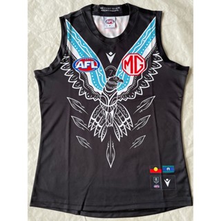 2023 เสื้อกีฬารักบี้ แขนสั้น ลายทีมชาติ Port Adelaide Guernsey Rugby Jersey สําหรับผู้ชาย ไซซ์ S-3XL