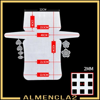 [Almencla2] แผ่นตาข่าย ผ้าแคนวาส สําหรับถักนิตติ้ง กระเป๋า DIY