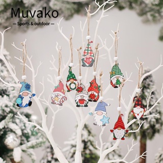 Muvako จี้ไม้รูปซานตาคลอส สําหรับแขวนตกแต่งเทศกาลคริสต์มาส 12 ชิ้น