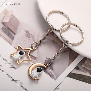 [highbuying] พวงกุญแจ จี้รูปดาว ดวงจันทร์ นักบินอวกาศ สไตล์โรแมนติก สร้างสรรค์ สําหรับห้อยกระเป๋าเป้สะพายหลัง พร้อมส่ง