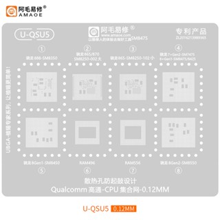 แผ่นแพลตฟอร์มลายฉลุ BGA สําหรับ Qualcomm MSM SM SDM Series CPU RAM SM8350 8250 7475 8550 7315 6125 7450 4250 7350 6150 SDM845 RAM556 366