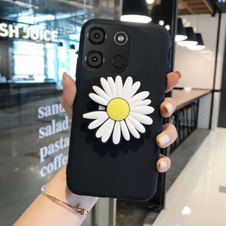 เคสโทรศัพท์มือถือ แบบบาง ผิวด้าน พร้อมแหวนแม่เหล็ก ลายดอกเบญจมาศ สําหรับ ITEL A60