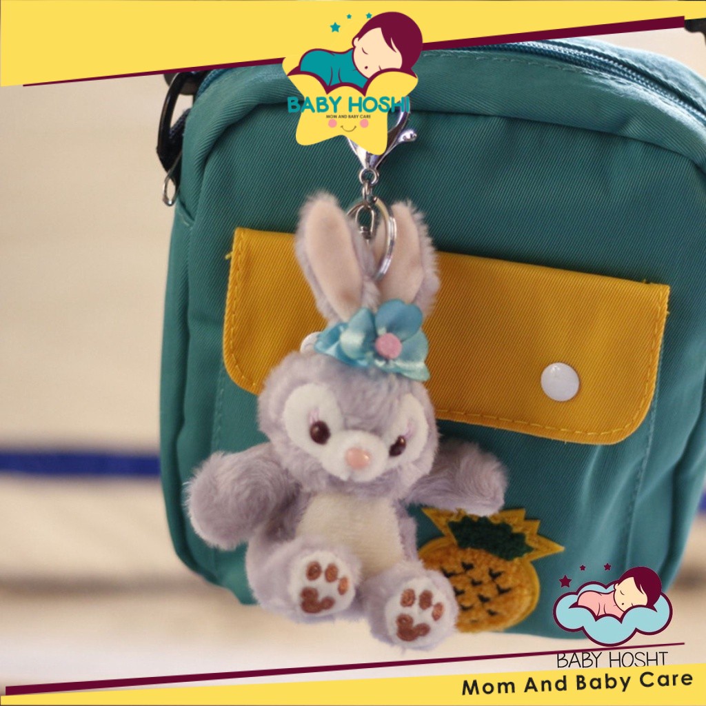 BH จี้ Disney Rabbit Stella Lou ของเล่นตุ๊กตาสีม่วงเด็กน่ารัก Rantai Kunci Arnab Stella Lou Duffy Fr