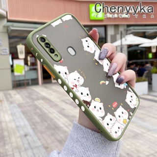 สําหรับ OPPO A31 2020 A8 เคสการ์ตูนแมวน่ารัก บาง ฝ้า ดีไซน์ใหม่ กันกระแทก เคสโทรศัพท์แข็ง แฟชั่น ขอบซิลิโคน เคสป้องกัน