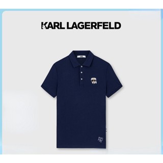 เสื้อยืดแขนสั้น ผ้าฝ้าย พิมพ์ลาย KARL LAGERFELD แฟชั่นฤดูร้อน