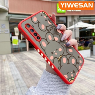 สําหรับ Realme 6 6s Narzo 6 Pro เคสการ์ตูนกระต่ายน่ารัก แฟชั่น ฝ้า เคสโทรศัพท์แข็ง ขอบซิลิโคนนิ่ม เคสกันกระแทก