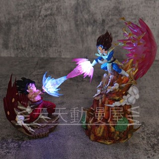 ส่งฟรี พร้อมส่ง โมเดลฟิกเกอร์ Dragon Ball LG Flip Mold Vegeta vs Son Goku Fate Showdown World Bodal Scene GK สําหรับตกแต่งบ้าน