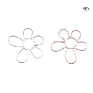 Nex จี้ดอกไม้กลวง ขนาดใหญ่ สีเงิน สีทอง สําหรับทําเครื่องประดับ ต่างหู สร้อยคอ DIY