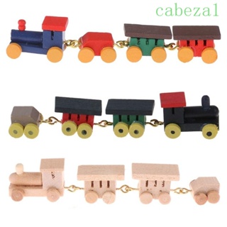 Cabeza โมเดลรถไฟไม้จําลอง ขนาดมินิ 1:12 หลายสีสัน ของเล่นสําหรับตกแต่งบ้านตุ๊กตา