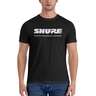 Shure เสื้อยืด พิมพ์ลายหูฟัง ระบบเสียง แฟชั่นสําหรับผู้ชาย Diy