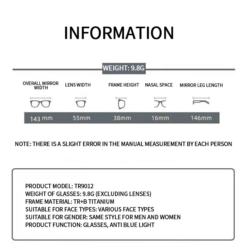 แว่นตาสายตายาว TR ไทเทเนียมบริสุทธิ์ ความละเอียดสูง ป้องกันแสงสีฟ้า ป้องกันรังสีอัลตร้าไลท์ สําหรับผู้ชาย และผู้หญิง วัยกลางคน และผู้สูงอายุ PTQ - รูปที่ 3