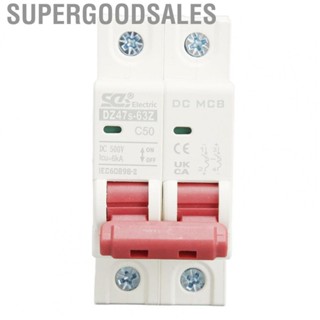 Supergoodsales PV Circuit Breaker DC Miniature Modular Design 50A 500V Electromagnetic Tripping System for Office