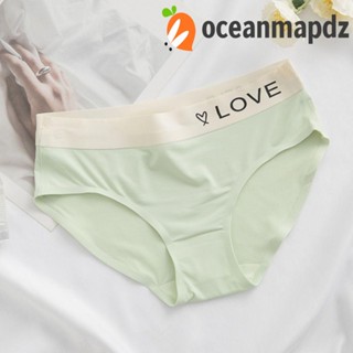 OCEANMAPDZ กางเกงชั้นใน ผ้าเรยอน แบบนิ่ม เอวกลาง ระบายอากาศได้ดี สองสี สไตล์เกาหลี