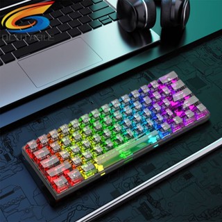 คีย์บอร์ดเล่นเกม RGB 61 คีย์ 3 โหมด สําหรับคอมพิวเตอร์ตั้งโต๊ะ