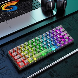 คีย์บอร์ดเล่นเกม RGB 61 คีย์ 3 โหมด สําหรับคอมพิวเตอร์ตั้งโต๊ะ