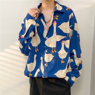 เสื้อแจ็กเก็ตแขนยาว ลายดอกไม้ สไตล์ฮ่องกง เรโทร อินเทรนด์คู่รัก สําหรับผู้ชาย