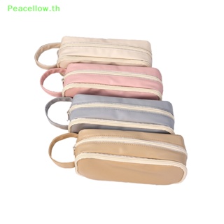 Peacellow กระเป๋าดินสอ กระเป๋าเครื่องเขียน ผ้าแคนวาส สองด้าน สีมาการอง สร้างสรรค์ ของขวัญ สําหรับโรงเรียน ท่องเที่ยว