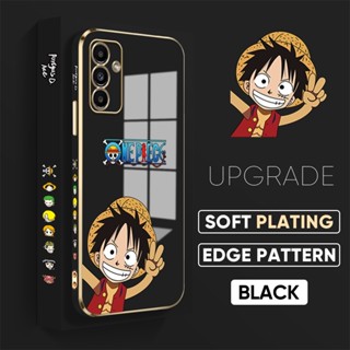 เคสโทรศัพท์มือถือแบบนิ่ม TPU กันรอยเลนส์กล้อง ลายการ์ตูนลูฟี่น่ารัก สําหรับ Samsung A02 A12 A22 A32 A42 A52 A52s
