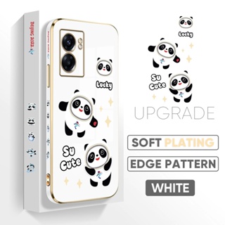 เคสโทรศัพท์มือถือ TPU แบบนิ่ม พิมพ์ลายการ์ตูนแพนด้า ป้องกันเลนส์ สําหรับ OPPO A15s A16s A52 A53 A53s A54 A54s A31 2020