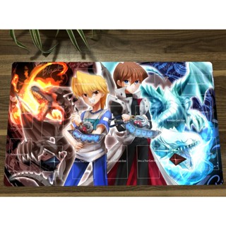 Yu-gi-oh! แผ่นรองเมาส์เล่นเกม ลาย Dragon Blue Eyes White Dragon CCG TCG สีแดง และสีดํา