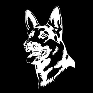 [ใหม่] สติกเกอร์แฟชั่น ลาย GERMAN SHEPHERD DOG สีขาว สําหรับติดตกแต่งรถยนต์ [th]