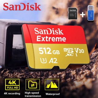 Sandisk การ์ดหน่วยความจํา 256GB การ์ด TF 1TB 16GB 32GB 64GB 128GB 512GB Micro SD กล้องดิจิทัล บันทึกการขับขี่ SDXC Class 10 U3 V30 ความเร็วสูง สําหรับกล้อง wifi MP3 MP4