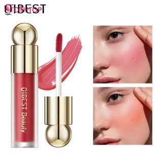 Qibest 5 สีบลัชออนแบบเหลว Silky Natural Smooth Brightening Water Rouge Powder Cream Waterproof Long Lasting Face Makeup [TOP]