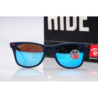 Wyoy ของแท้ Ray-Ban Ferrari Liteforce Rb4195 แว่นกันแดด พร้อมกระจกโพลาไรซ์ สีฟ้า