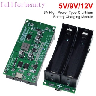 FALLFORBEAUTY โมดูลแปลงแบตเตอรี่ลิเธียม 3A 5V 9V 12V 15W Type-C Type-C สําหรับบอร์ดพัฒนาการ